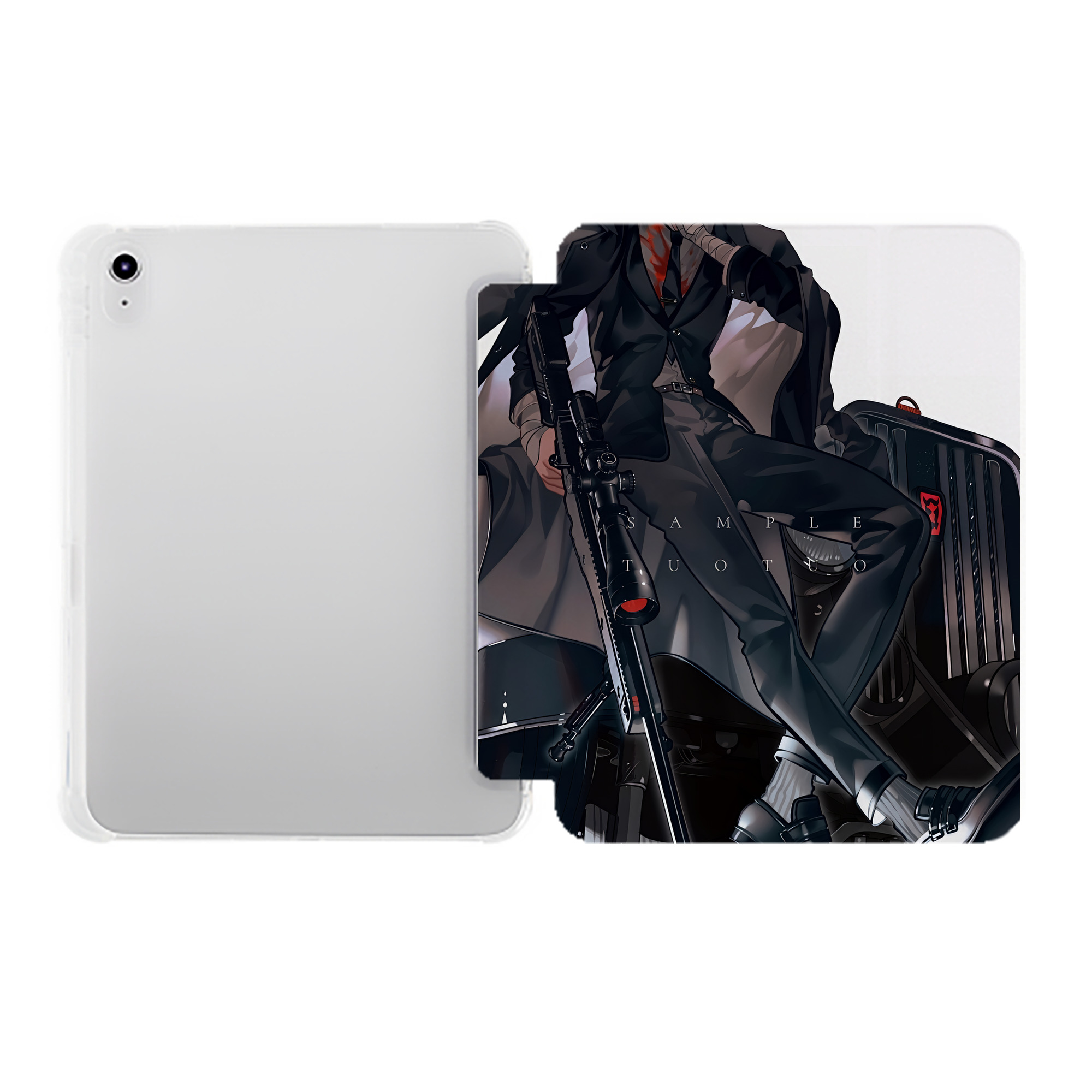 （画像用） 文豪ストレイドッグス Bungo Stray Dogs IPad ケース ペン収納付き 三つ折りスタンド PUレザー×シリコン 対応機種9.5/10.5/10.9インチ